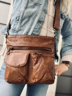 VIAMAJA Cross Body|Læder Tasker<Crossbody CHESTNUT - Ultra blød