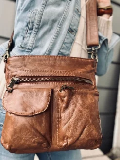 VIAMAJA Cross Body|Læder Tasker<Crossbody CHESTNUT - Ultra blød
