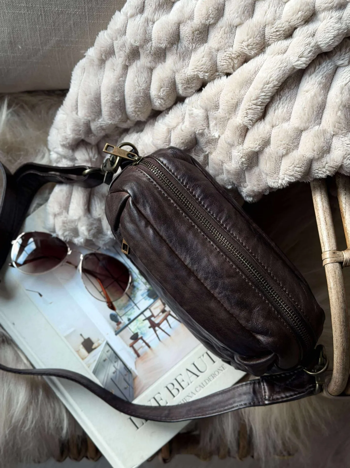 VIAMAJA Cross Body|Læder Tasker<Crossbody Hanna - Winter brown