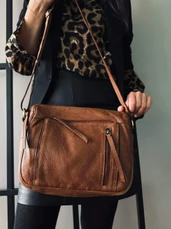 VIAMAJA Cross Body|Læder Tasker<Crossbody Raw Boheme Big – Cognac