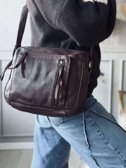 VIAMAJA Cross Body|Læder Tasker<Crossbody Raw Boheme Big – Brown