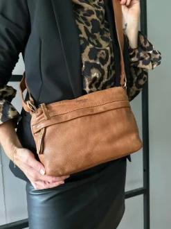 VIAMAJA Cross Body|Læder Tasker<Crossbody Raw Boheme Medium – Cognac