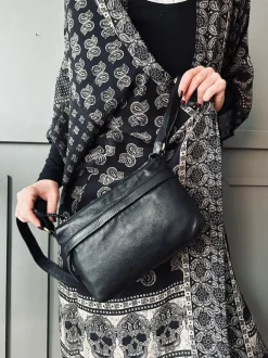 VIAMAJA Cross Body|Læder Tasker<Crossbody Raw Boheme Medium – Black