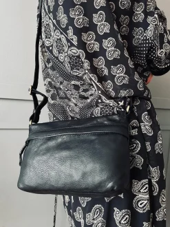 VIAMAJA Cross Body|Læder Tasker<Crossbody Raw Boheme Medium – Black