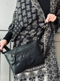 VIAMAJA Cross Body|Læder Tasker<Crossbody Raw Boheme Medium – Black
