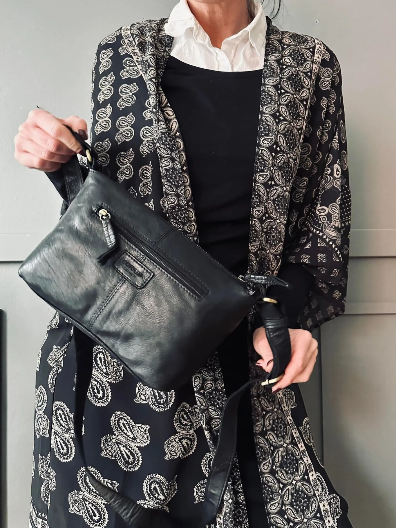 VIAMAJA Cross Body|Læder Tasker<Crossbody Raw Boheme Medium – Black