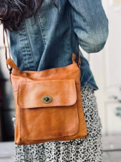 VIAMAJA Cross Body|Skuldertasker<Crossover JACO Cognac - Blød skind