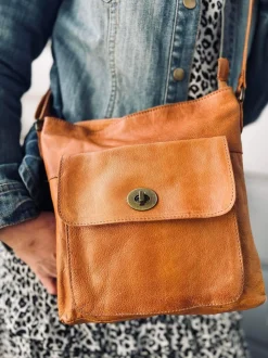 VIAMAJA Cross Body|Skuldertasker<Crossover JACO Cognac - Blød skind
