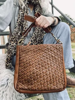 VIAMAJA Cross Body|Skuldertasker<Crossover Mika medium - Cognac