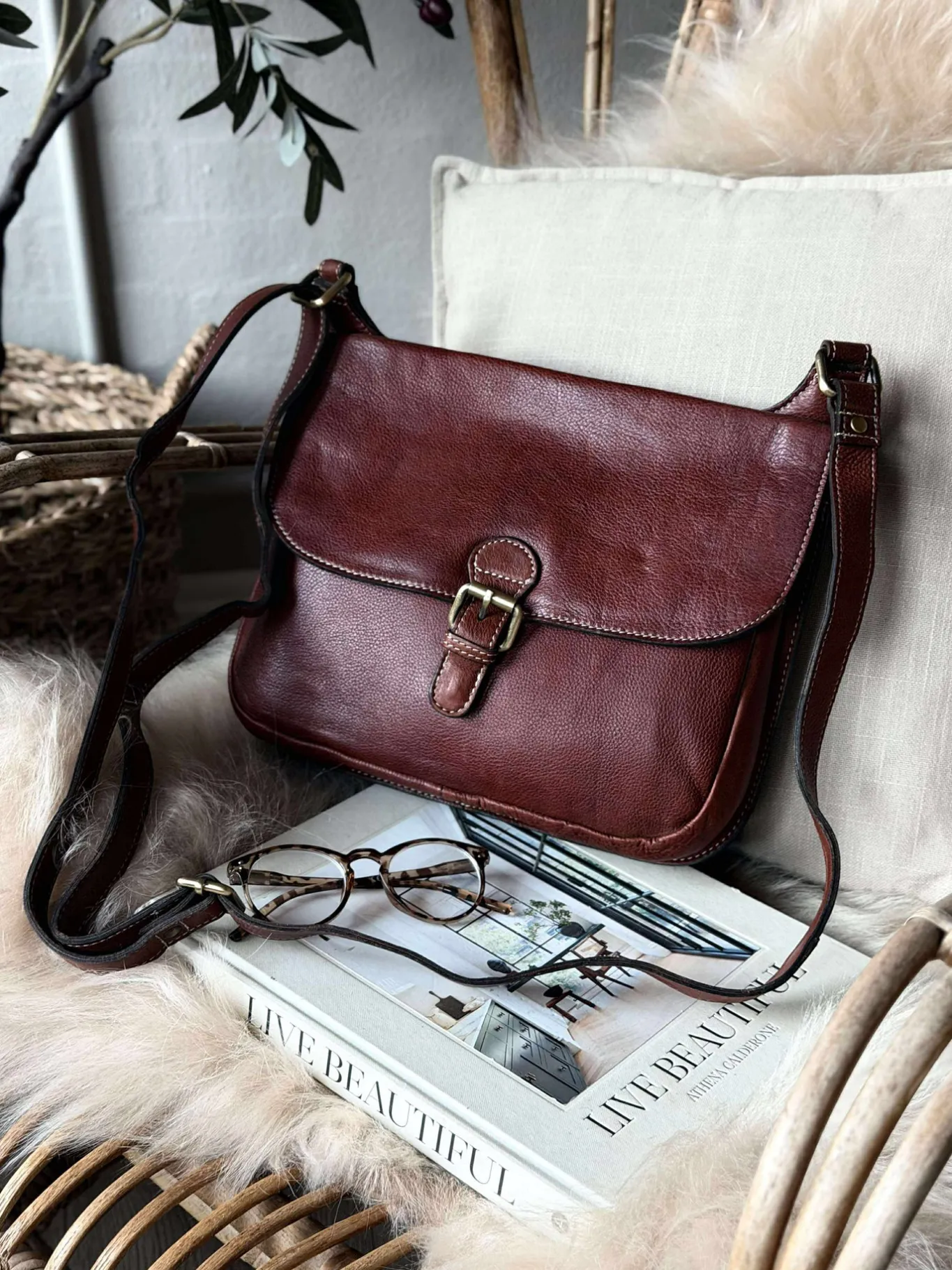 VIAMAJA Cross Body|Skuldertasker<Crossover Milli big - Cognac