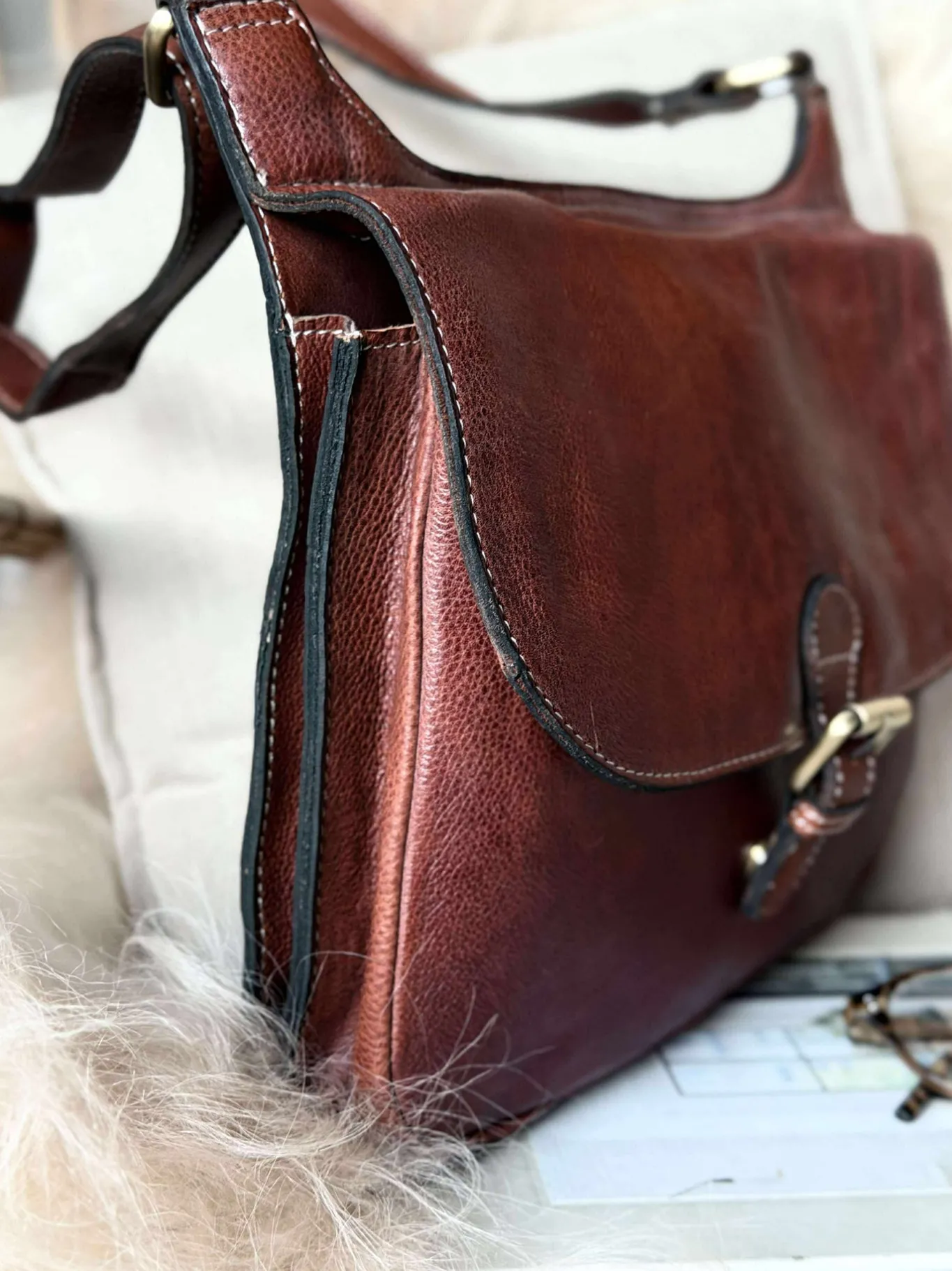 VIAMAJA Cross Body|Skuldertasker<Crossover Milli big - Cognac