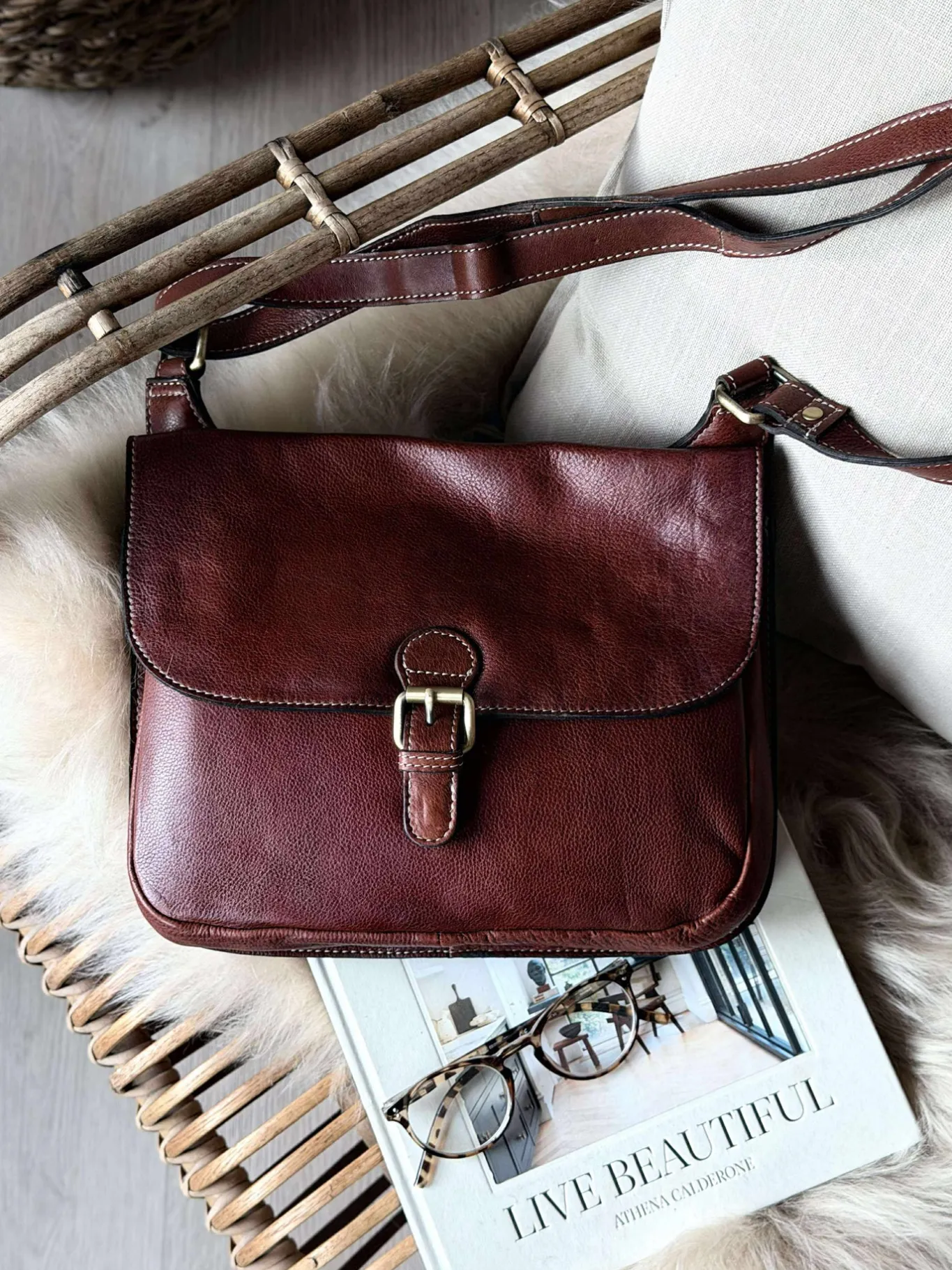 VIAMAJA Cross Body|Skuldertasker<Crossover Milli big - Cognac