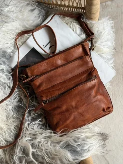 VIAMAJA Cross Body|Skuldertasker<Crossover Raw Dark Cognac