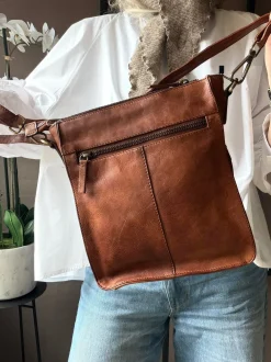 VIAMAJA Cross Body|Skuldertasker<Crossover Raw Dark Cognac