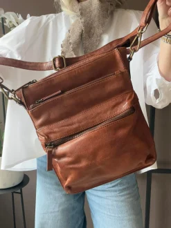 VIAMAJA Cross Body|Skuldertasker<Crossover Raw Dark Cognac