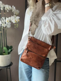 VIAMAJA Cross Body|Skuldertasker<Crossover Raw Dark Cognac