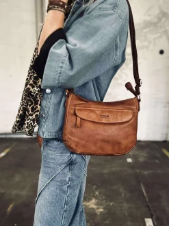 VIAMAJA Cross Body|Læder Tasker<Crossover Raw new Cognac