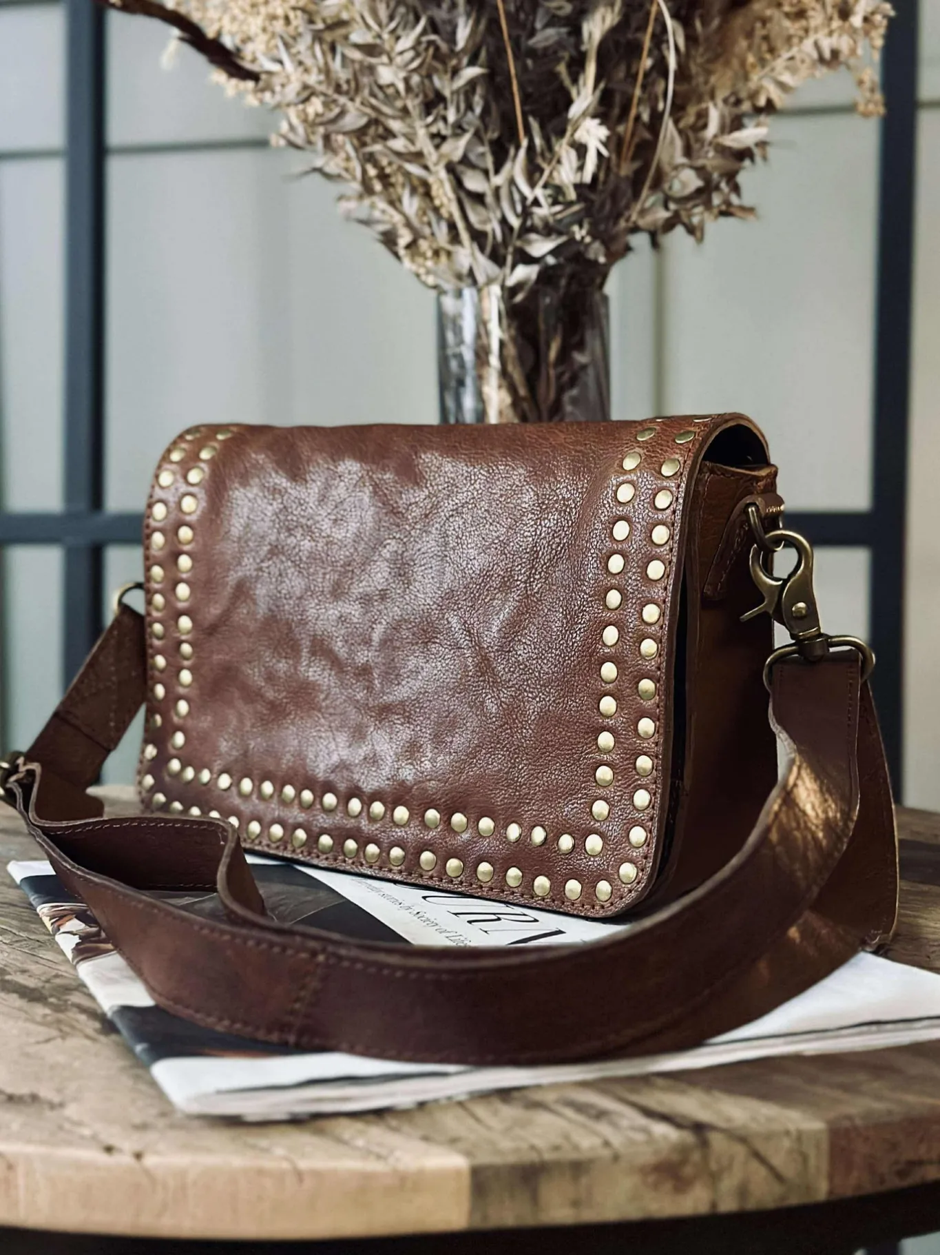 VIAMAJA Cross Body|Skuldertasker<Crossover Raw Vintage cognac