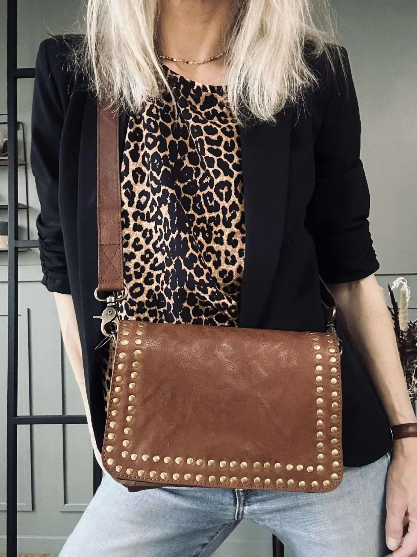 VIAMAJA Cross Body|Skuldertasker<Crossover Raw Vintage cognac