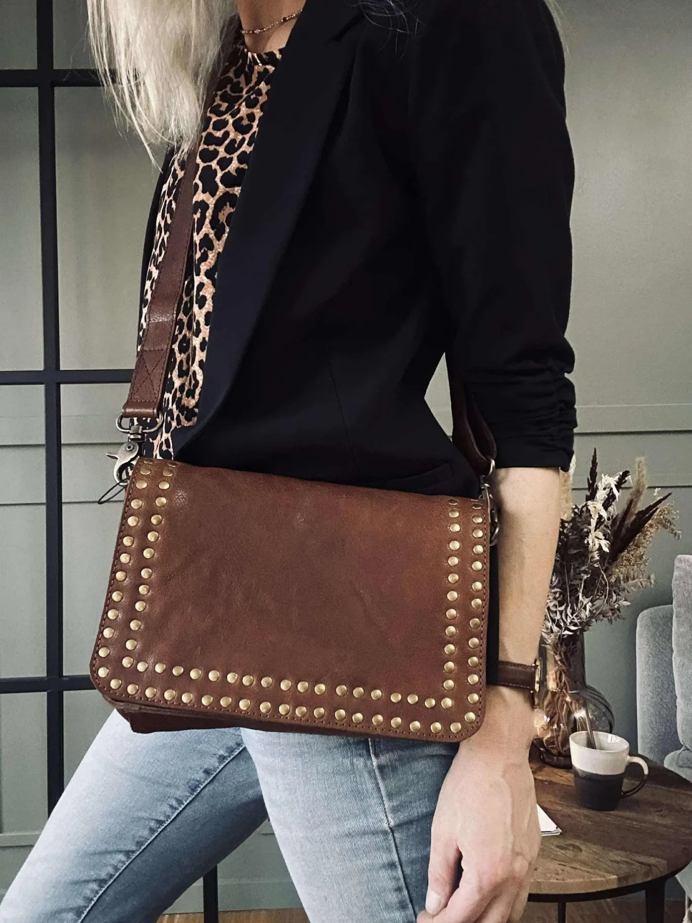 VIAMAJA Cross Body|Skuldertasker<Crossover Raw Vintage cognac