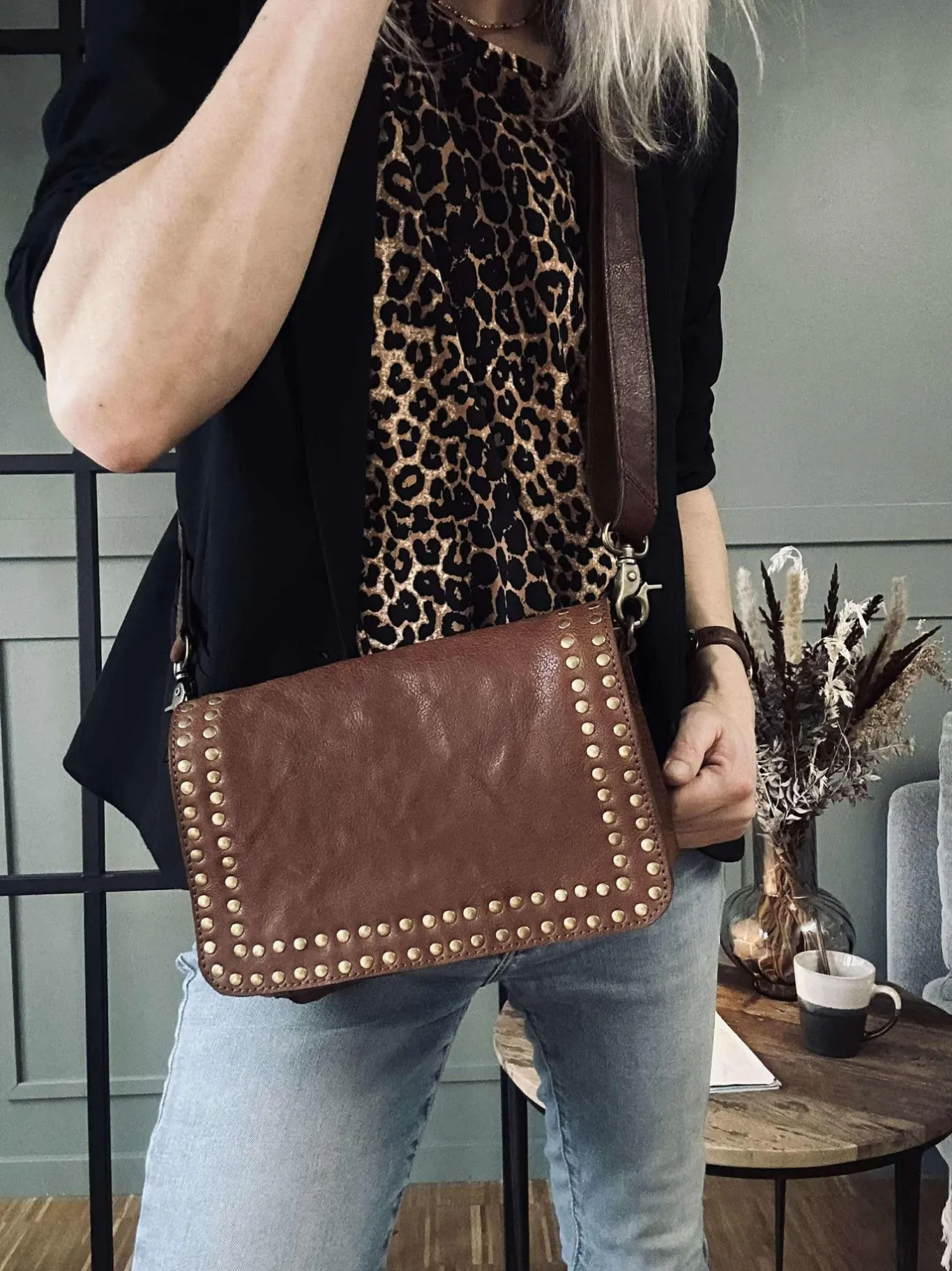 VIAMAJA Cross Body|Skuldertasker<Crossover Raw Vintage cognac