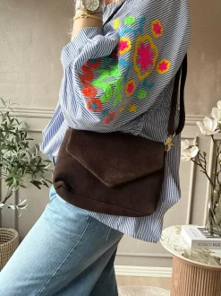 VIAMAJA Cross Body|Skuldertasker<Crossover ruskind - Chocolate