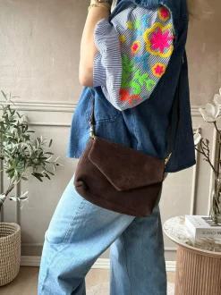VIAMAJA Cross Body|Skuldertasker<Crossover ruskind - Chocolate