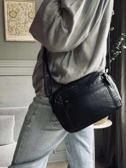 VIAMAJA Cross Body|Læder Tasker<Crossover Unisex - Black / black