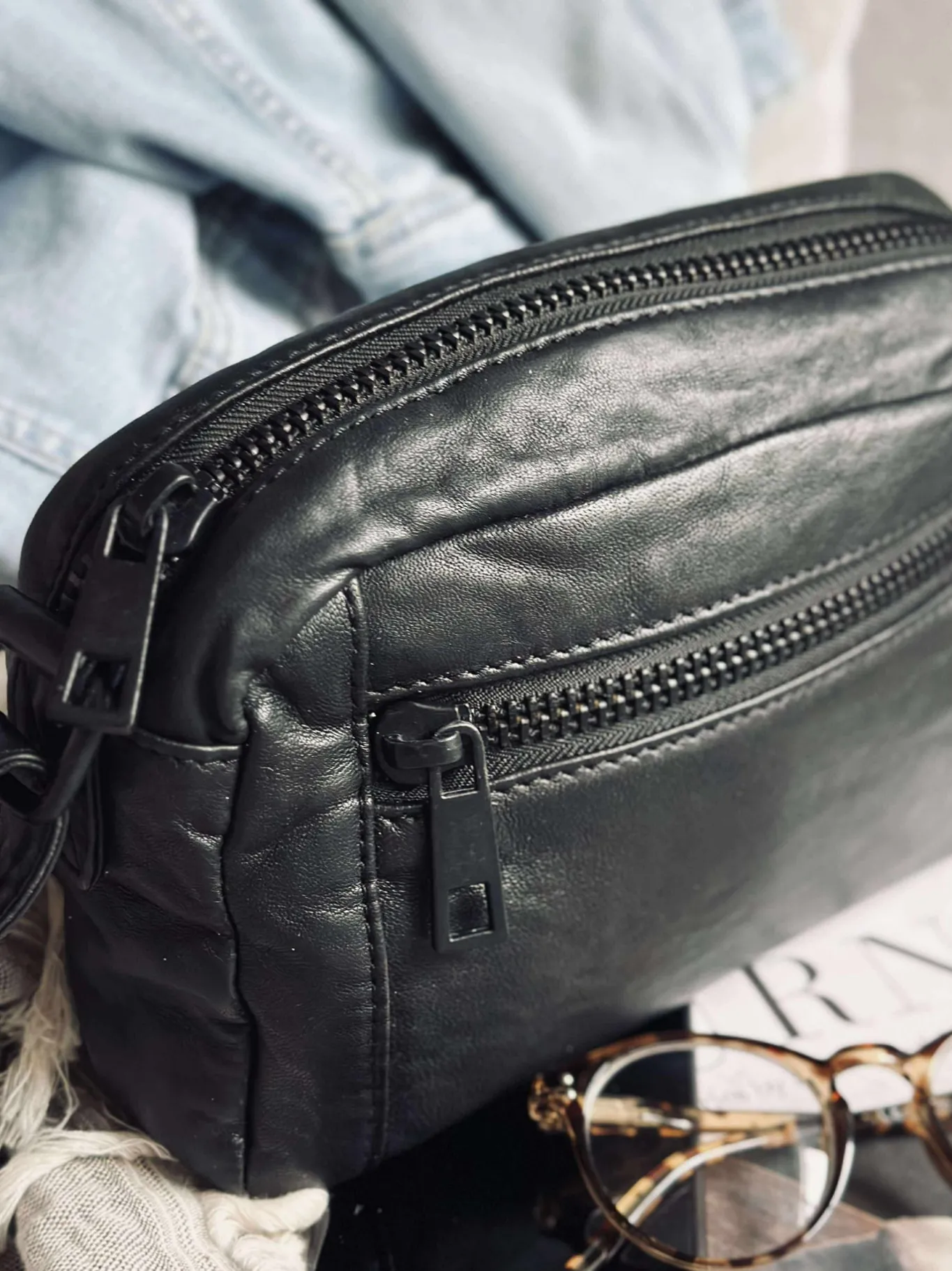 VIAMAJA Cross Body|Læder Tasker<Crossover Unisex - Black / black