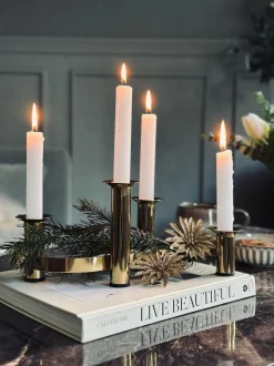 VIAMAJA Duge Og Mundservietter|Jul<Deco blomster med glimmer - 4 stk