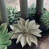 VIAMAJA Duge Og Mundservietter|Jul<Deco blomster med glimmer - 4 stk