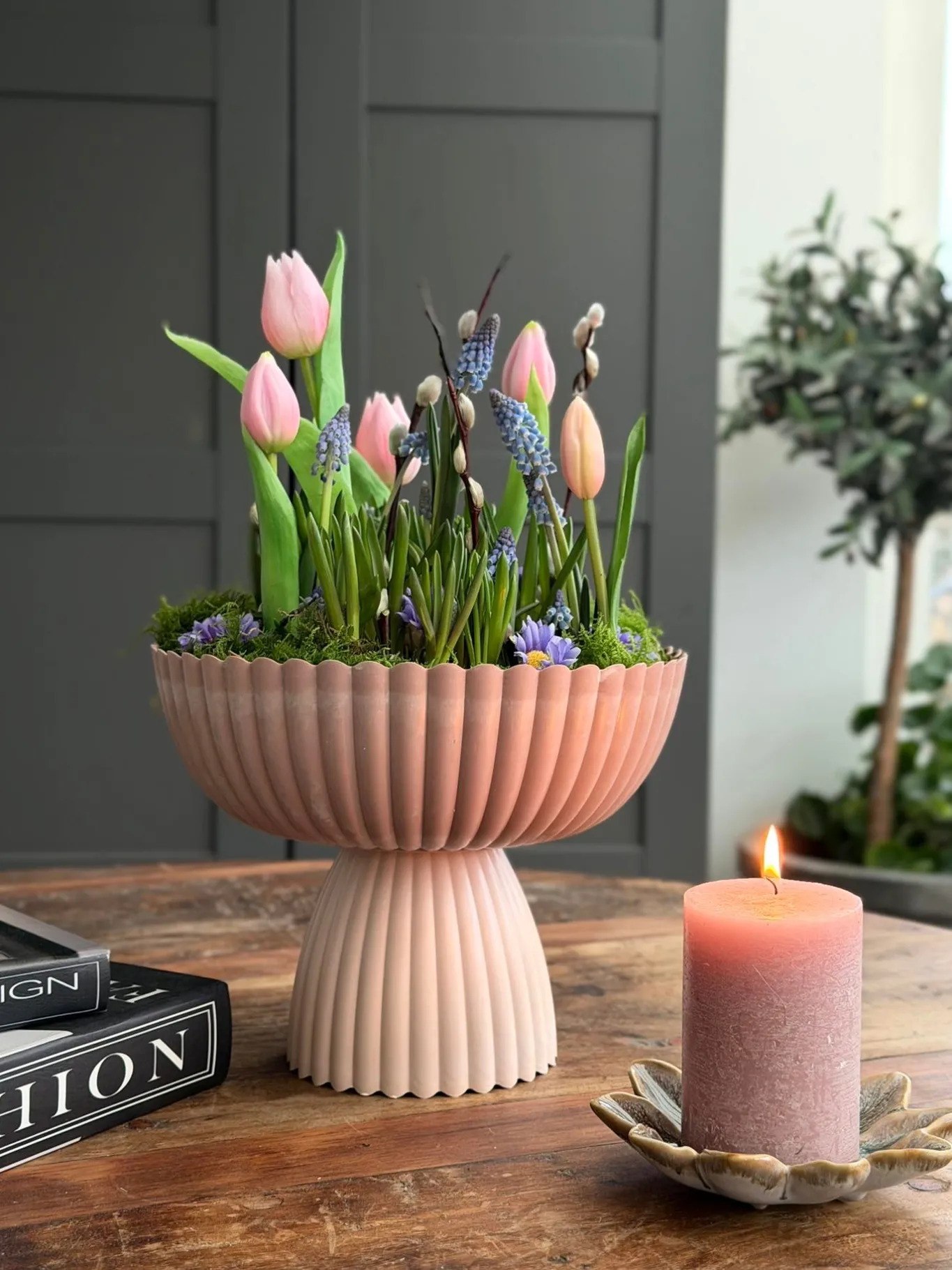 VIAMAJA Urtepotter|Interiør<DIY opsats i beton look - Rosa