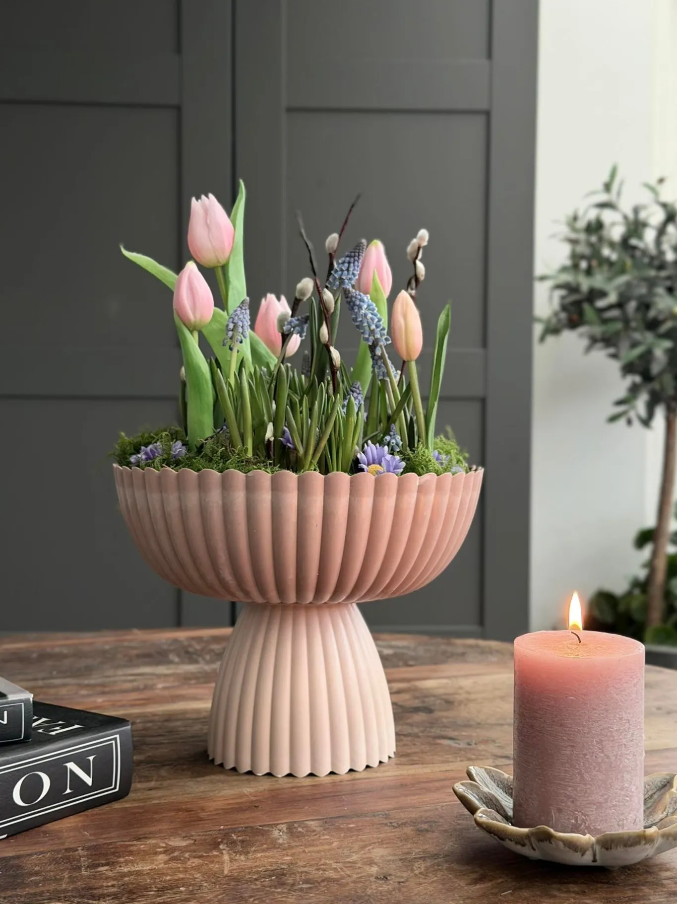 VIAMAJA Urtepotter|Interiør<DIY opsats i beton look - Rosa