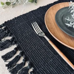 VIAMAJA Dækkeservietter|Restparti<Dækkeserviet Sort - Recycling Cotton