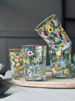 VIAMAJA Krus, Kopper Og Glas<Drikkeglas FLORA - Sæt med 4 glas