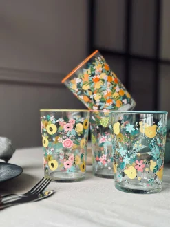 VIAMAJA Krus, Kopper Og Glas<Drikkeglas FLORA - Sæt med 4 glas