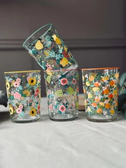 VIAMAJA Krus, Kopper Og Glas<Drikkeglas FLORA - Sæt med 4 glas