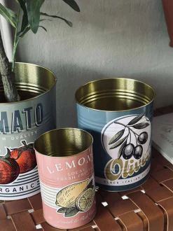 VIAMAJA Køkken Opbevaring<Dåser med italiensk print - Sæt med 3 stk