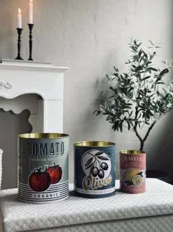 VIAMAJA Køkken Opbevaring<Dåser med italiensk print - Sæt med 3 stk