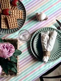 VIAMAJA Duge Og Mundservietter<Dug - Pastel strib