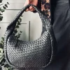 VIAMAJA Computertasker|Læder Tasker<Elegant håndflettet skuldertaske - Black