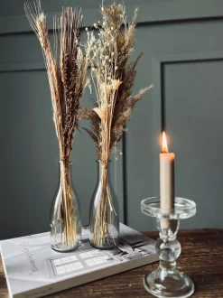 VIAMAJA Blomster<Evighedsbuket med vase - Mix farver 57cm