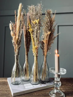 VIAMAJA Blomster<Evighedsbuket med vase - Mix farver 57cm