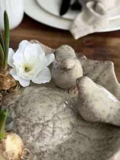VIAMAJA Påske|Fugleliv<Fad med fugle – Beige