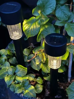 VIAMAJA Udendørs Led|Led Solceller<Fakkel Effekt Black – Sæt med 4 stk