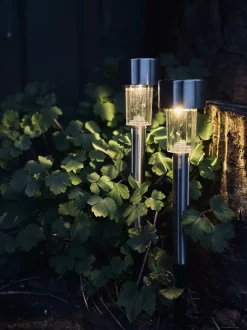 VIAMAJA Udendørs Led|Led Solceller<Fakkel med solceller – Mini steel