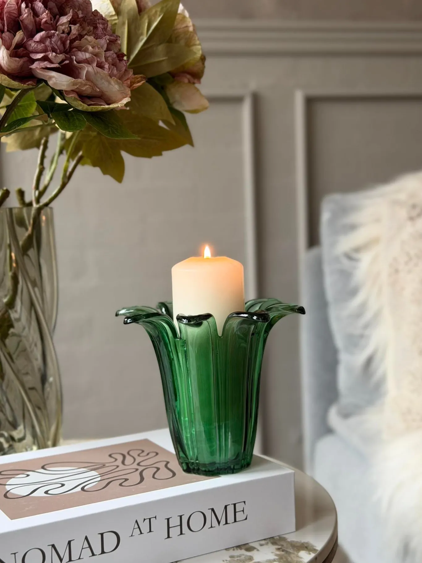 VIAMAJA Lysestager<Flower lysestage - Grøn