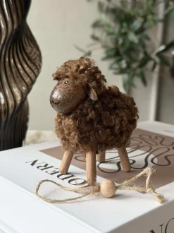 VIAMAJA Pynte Genstande|Påske<Får Fluffy Amber/Brun 8cm
