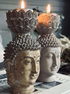 VIAMAJA Lysestager<Fyrfadsstage Buddha small - MIX