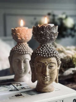 VIAMAJA Lysestager<Fyrfadsstage Buddha small - MIX